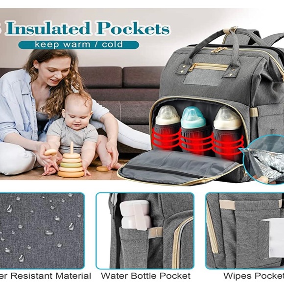 Diaper bag backpack with changing station - Picture 5 of 7